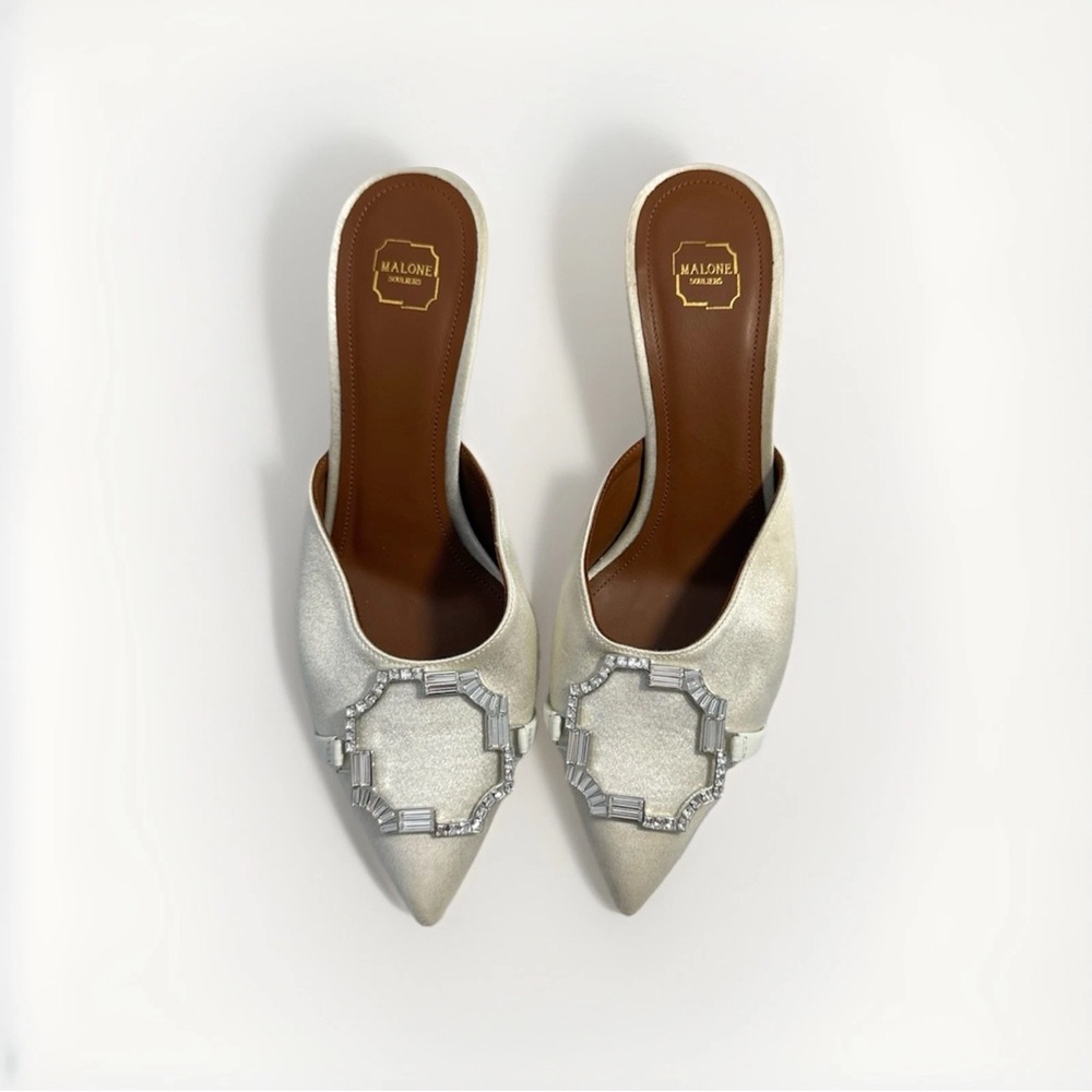 Malone Souliers Silver Embellished Heels